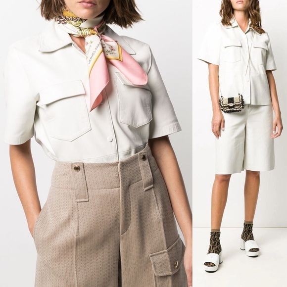 REMAIN Birger Christensen Tops - REMAIN Birger Christensen Sienna Shirt in White Leather size 6 NWT